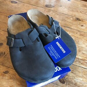 Birkenstock Boston Black Oiled Leather 39 NWT